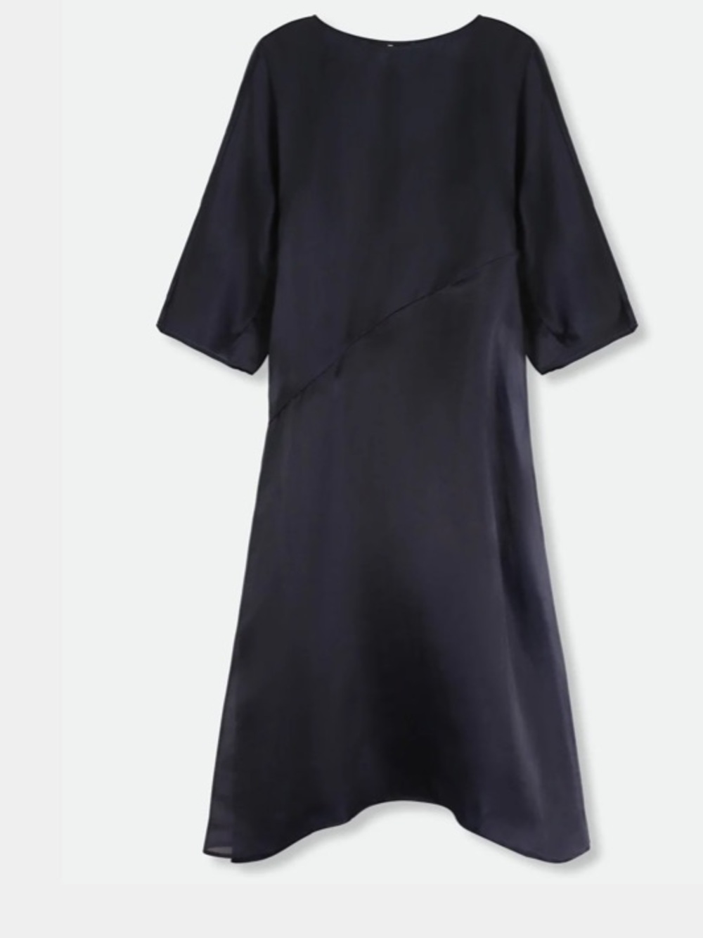 Sheer Silk Organza Midi Dress in Navy with matching Slip Dress - Picture 4 of 7